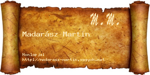 Madarász Martin névjegykártya